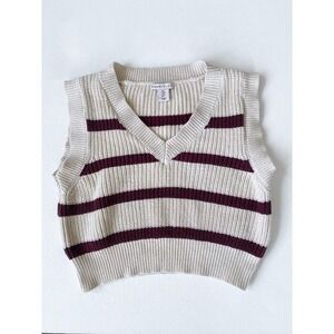 Sincerely‎ Jules Striped Sweater Vest V-Neck Sleeveless Knit Top Size S